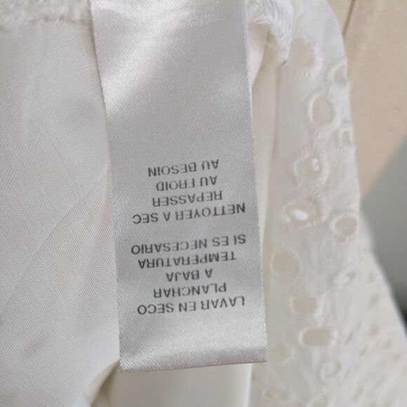 Eyelet Mini Dress 4 White Cottage Bride Rehearsal Beach Graduation Rush Beach - Picture 10 of 13